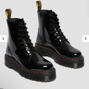 Dr. MARTENS PANTENT LEATHER PLATFORM JADONS- NEVER USED , 2 Styles of laces
